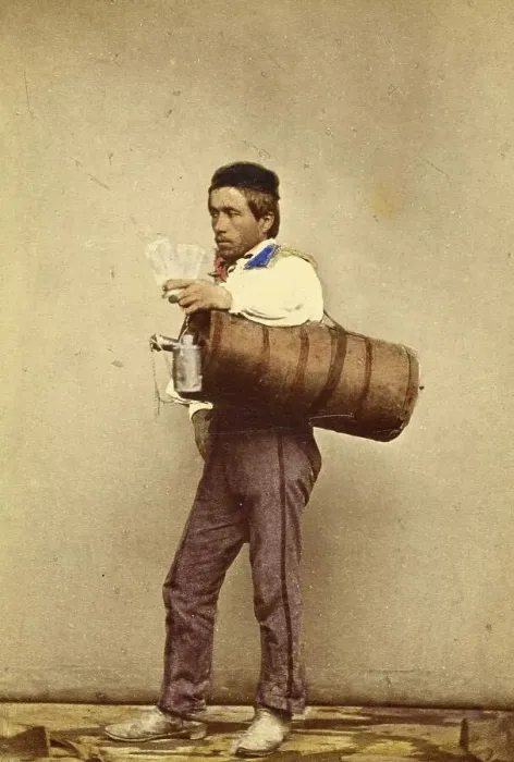 Framed Print : A man, water carrier, water seller, c