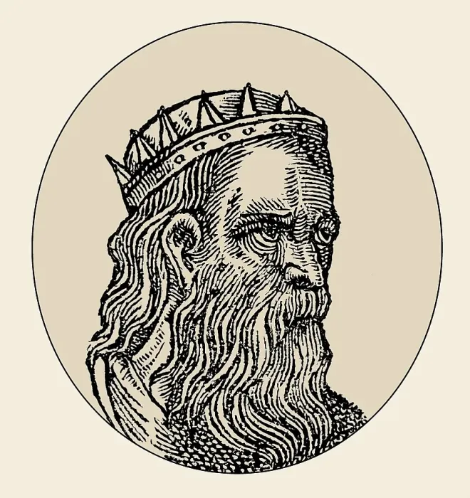 Framed Print : Manasseh, Manasse or Manasses, the fourteenth king of the Kingdom of Judah