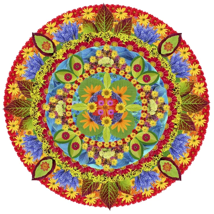 Framed Print : Mandala - spring autumn and summer in circular rotation- abstract concept