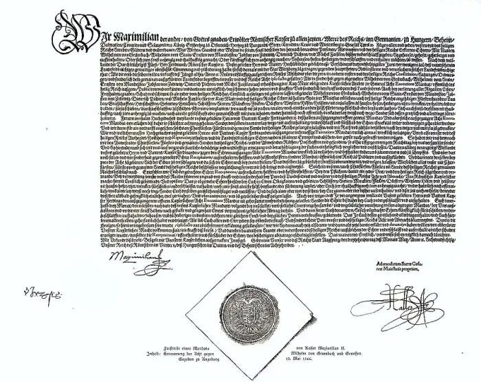 Framed Print : Mandate of Emperor Maximilian II Framed Print : Mandate of Emperor Maximilian II