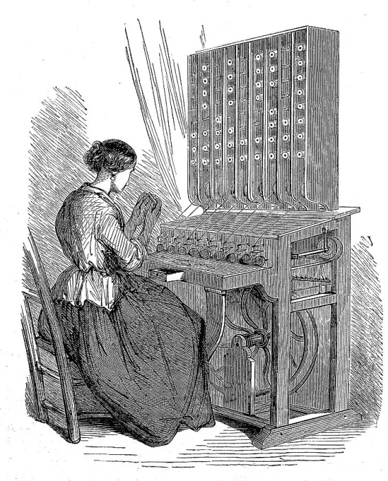 Framed Print : Manufacture of silk fabrics, Cannetiere Framed Print : Manufacture of silk fabrics, Cannetiere
