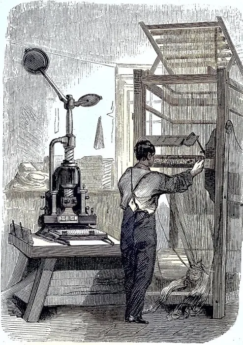 Framed Print : Manufacture of silk fabrics, Piquage, c