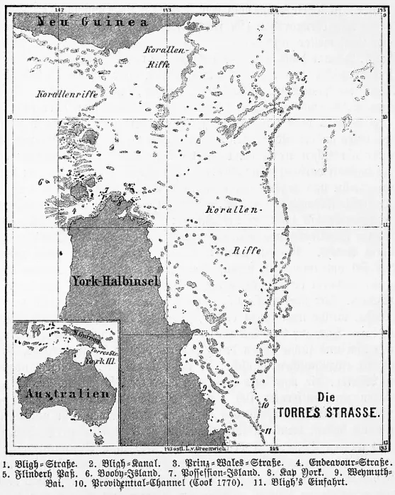 Framed Print : Map, 17th century, Torres Strait