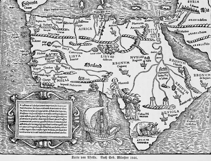 Framed Print : Map Africa 1544, 16th century, Sebastian Muenster