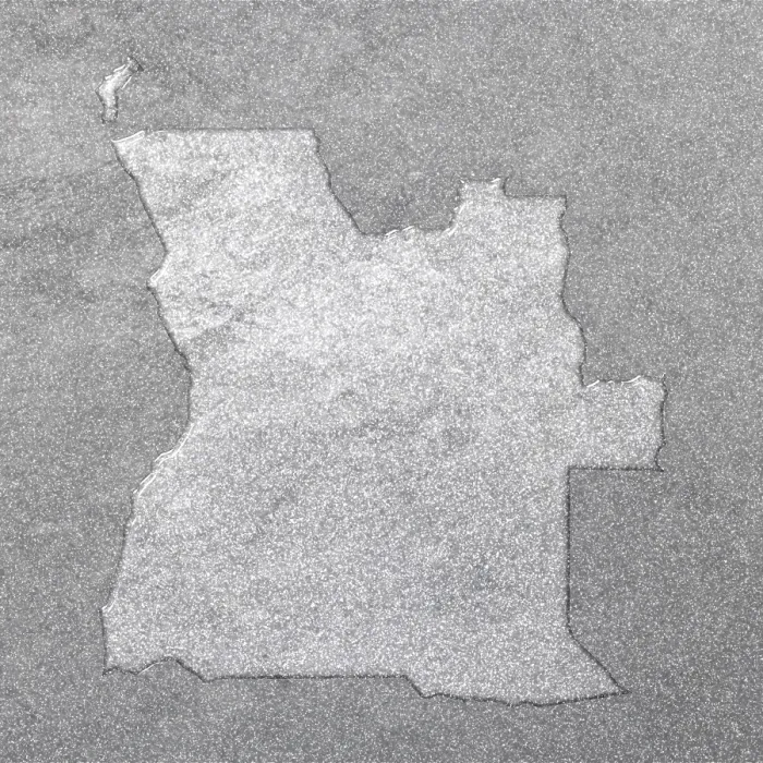 Framed Print : Map of Angola, silver background, map background Framed Print : Map of Angola, silver background, map background