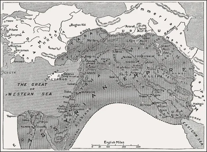 Framed Print : Map of the Assyrian Empire, 1000 BC until 700 BC