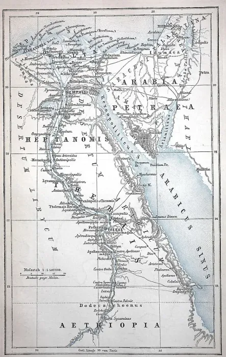 Framed Print : Map of Egypt at the time of Roman rule