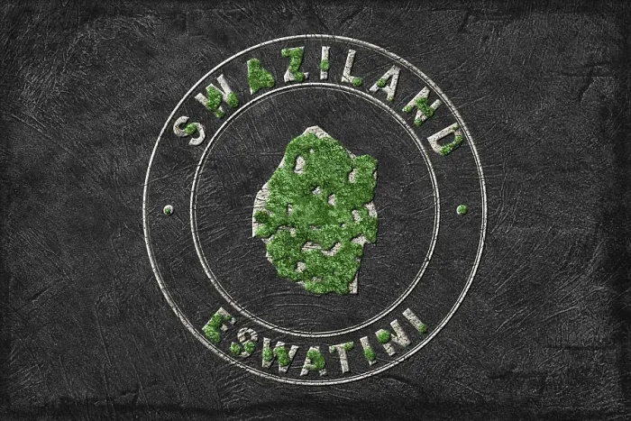 Framed Print : Map of Eswatini Reforestation Green Agenda Framed Print : Map of Eswatini Reforestation Green Agenda