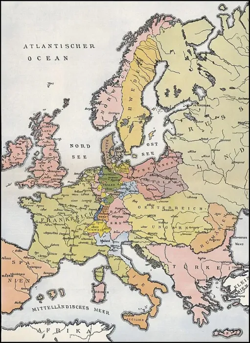 Framed Print : Map of Europe, 1809, historical illustration