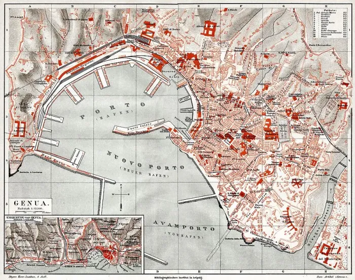 Framed Print : Map of Genoa, Italy, Europe, 9th Century Framed Print : Map of Genoa, Italy, Europe, 9th Century