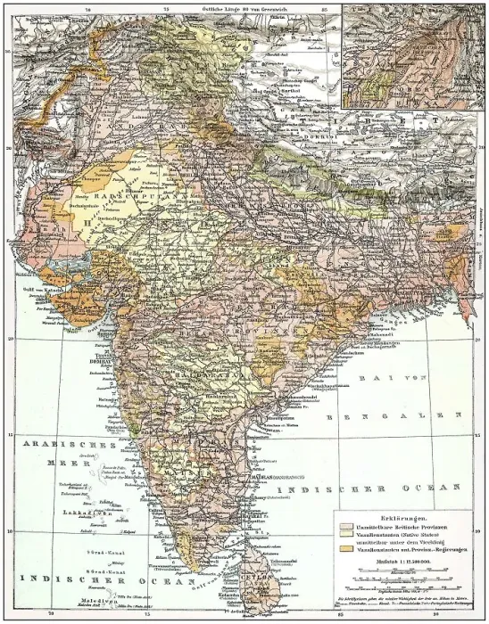 Framed Print : Map of the Indian Empire, historical graphic representation Framed Print : Map of the Indian Empire, historical graphic representation
