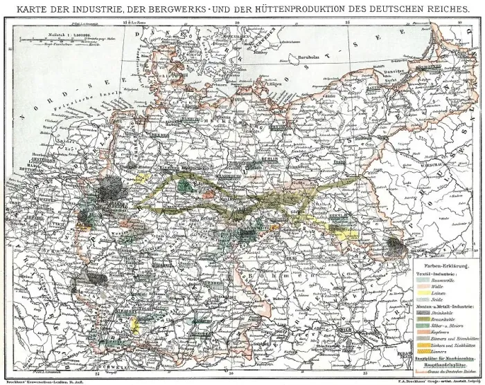 Framed Print : Map of industry, German Empire