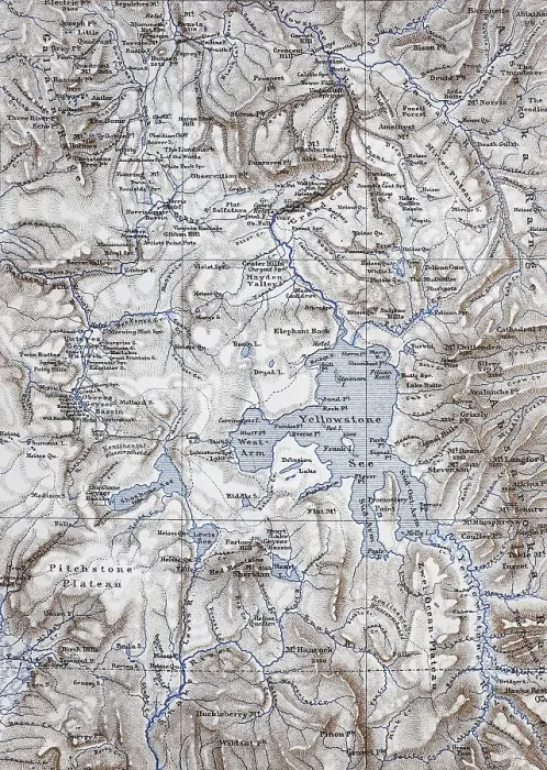Framed Print : Map, map from the year 1892: Yellowstone National Park Framed Print : Map, map from the year 1892: Yellowstone National Park
