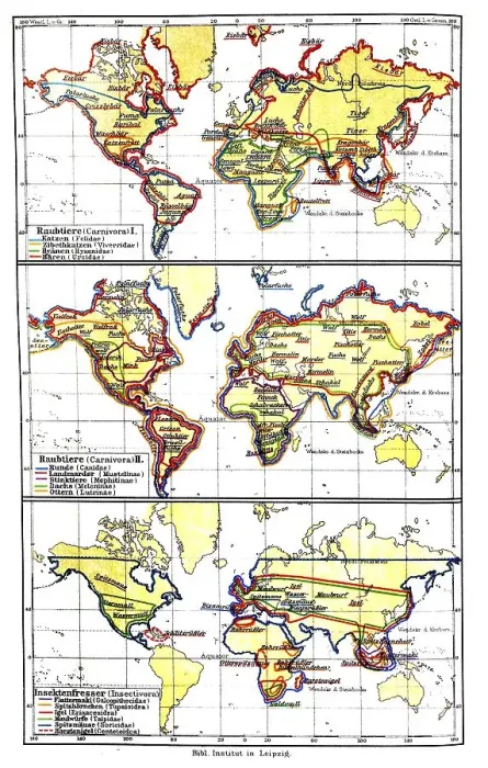 Framed Print : Map, occurrence of mammals, historic image Framed Print : Map, occurrence of mammals, historic image