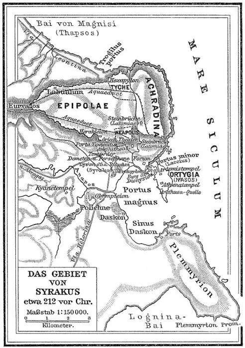 Framed Print : Map of Syracuse, 212 BC
