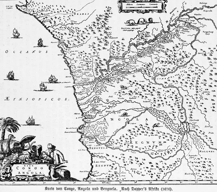 Framed Print : Map of West Africa 1676, 17th century
