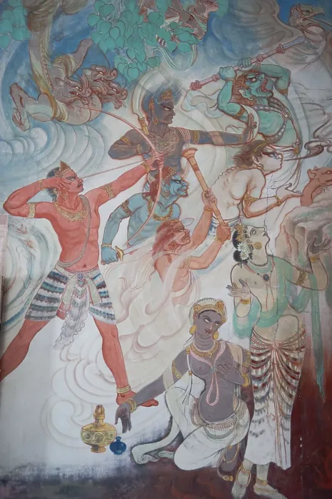 Framed Print : Mara devils attacking Buddha during his enlightenment Framed Print : Mara devils attacking Buddha during his enlightenment