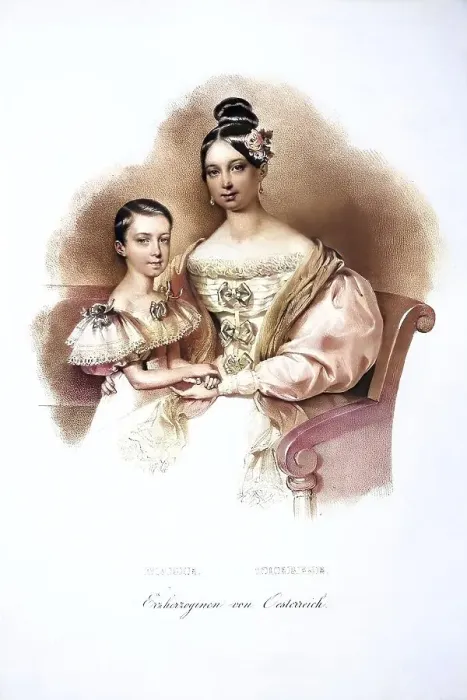 Framed Print : Maria Theresa, 1816-1867, and Maria Karolina