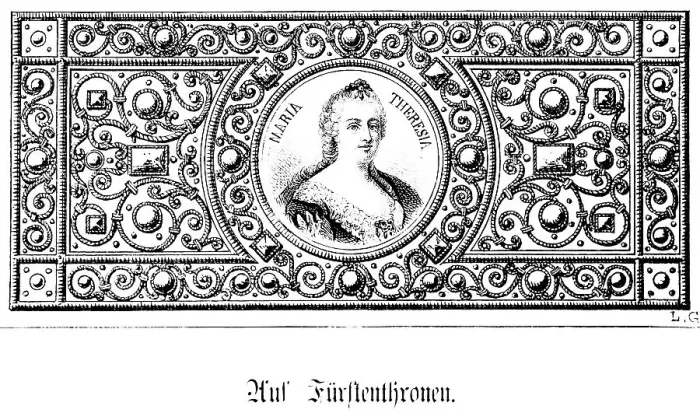 Framed Print : Maria Theresa, portrait, ornamental frame Framed Print : Maria Theresa, portrait, ornamental frame