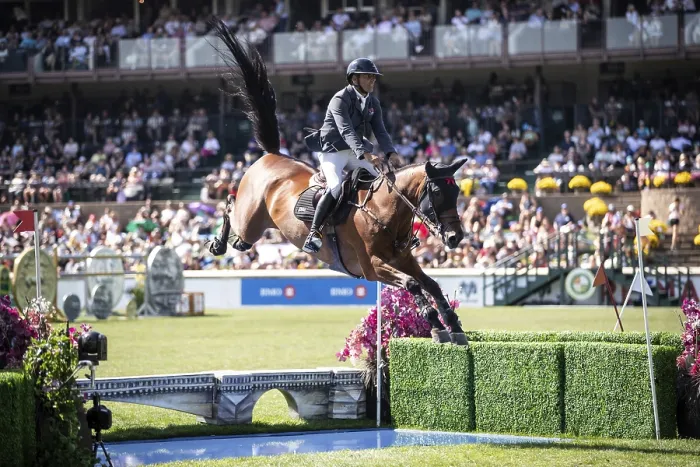 Framed Print : Mariano Martinez Bastida of Spain and riding Jup compete in the first round of the 1