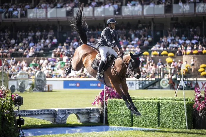 Framed Print : Mariano Martinez Bastida of Spain and riding Jup compete in the first round of the 1