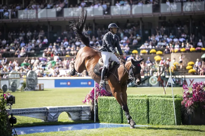Framed Print : Mariano Martinez Bastida of Spain and riding Jup compete in the first round of the 1 Framed Print : Mariano Martinez Bastida of Spain and riding Jup compete in the first round of the 1