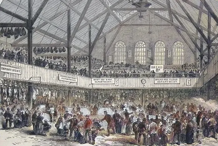 Framed Print : The Market Hall in the Whitechapel district of London in 1869