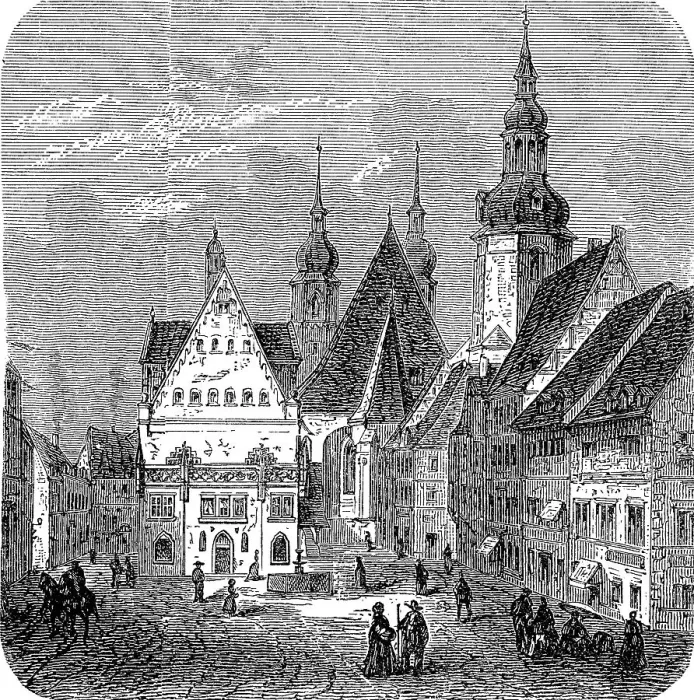 Framed Print : The market place of Eisleben, Saxony-Anhalt