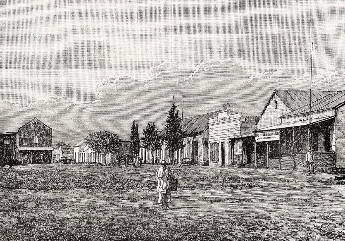 Framed Print : Market square in 1881, Pretoria Framed Print : Market square in 1881, Pretoria