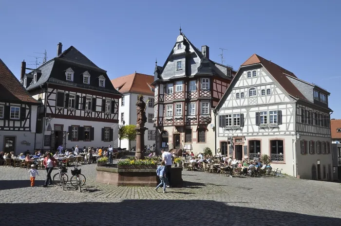 Framed Print : Market square, Heppenheim, BergstraBe
