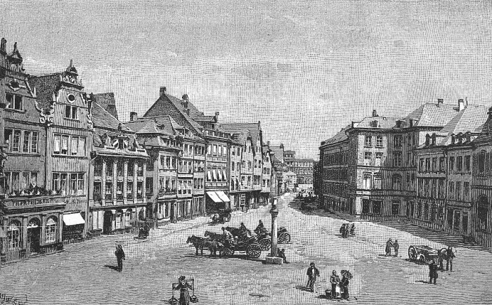 Framed Print : Market Square and Porta Nigra in Trier
