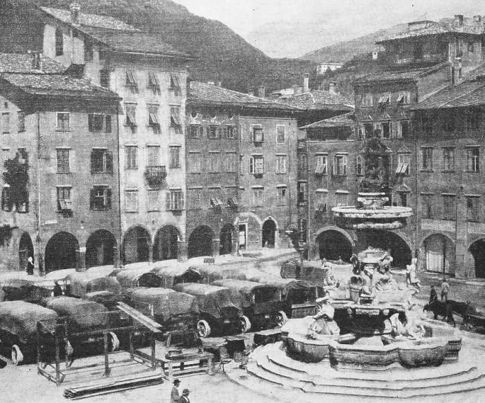 Framed Print : The Market Square of Trento during World War 1 Framed Print : The Market Square of Trento during World War 1