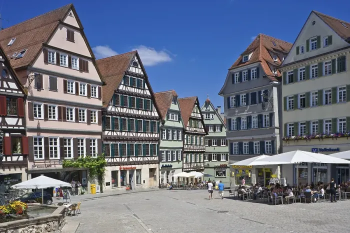 Framed Print : Market square, Tuebingen, Swabian Alb