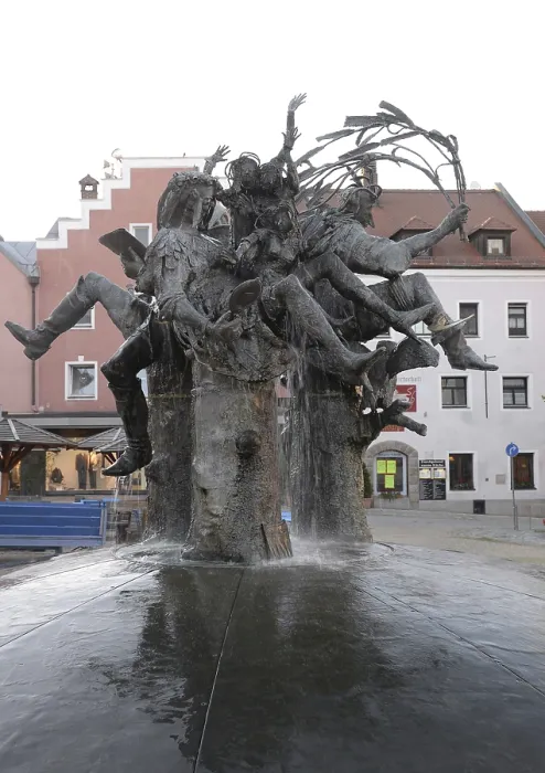 Framed Print : Marketplace fountain, fountain