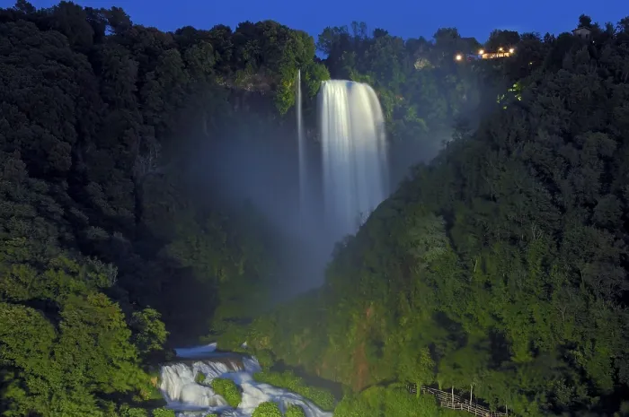 Framed Print : Marmore waterfalls at night, Cascata delle Marmore