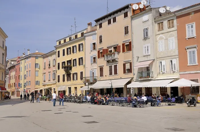 Framed Print : Marsala Tita Square in Rovinj, Croatia, Europe