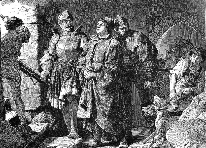 Framed Print : Martin Luther arriving at Wartburg Castle in Germany Framed Print : Martin Luther arriving at Wartburg Castle in Germany