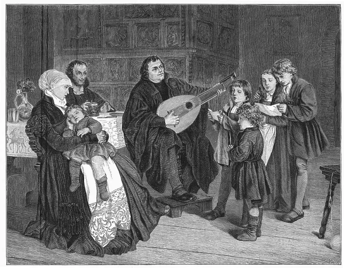 Framed Print : Martin Luther with his family