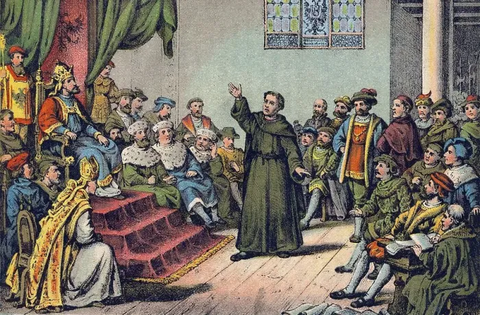 Framed Print : Martin Luther at the imperial Diet or Reichstag of Worms
