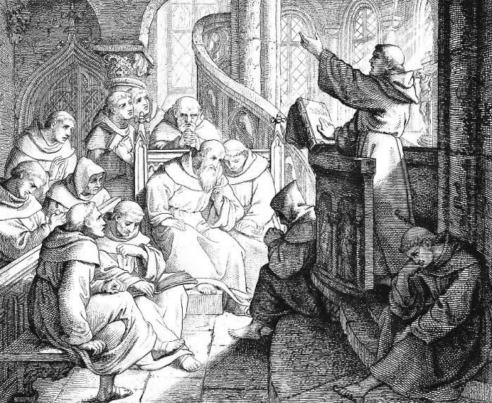 Framed Print : Martin Luther and the Leipzig Disputation with Eck