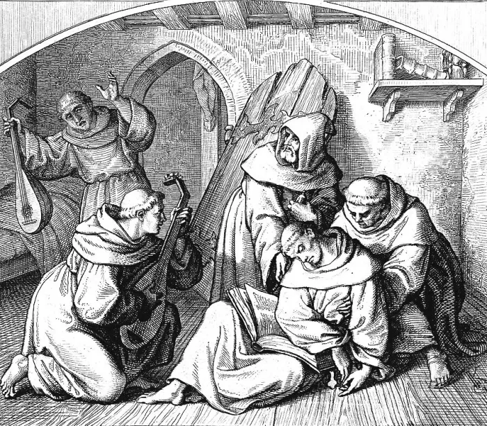 Framed Print : Martin Luther lying unconscious in his cell