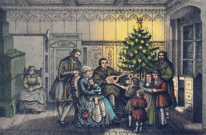 Framed Print : Martin Luther, making music with his family