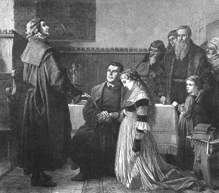 Framed Print : Martin Luther marrying Katharina von Bora