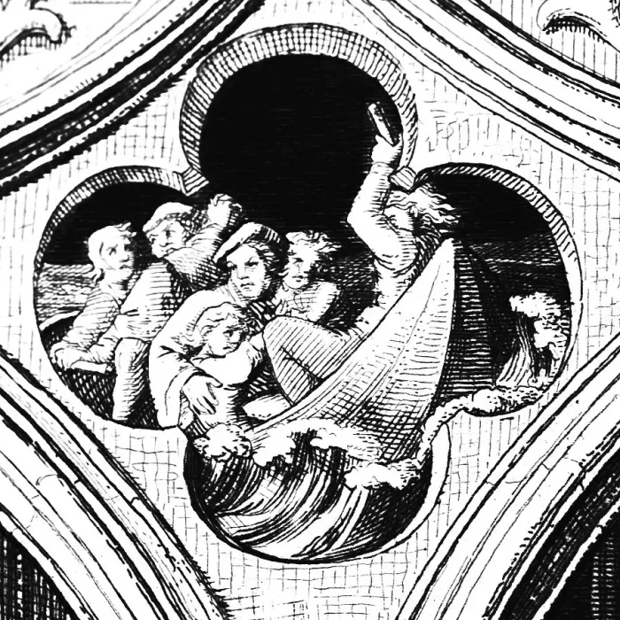 Framed Print : Martin Luther in mortal danger crossing the river Saale
