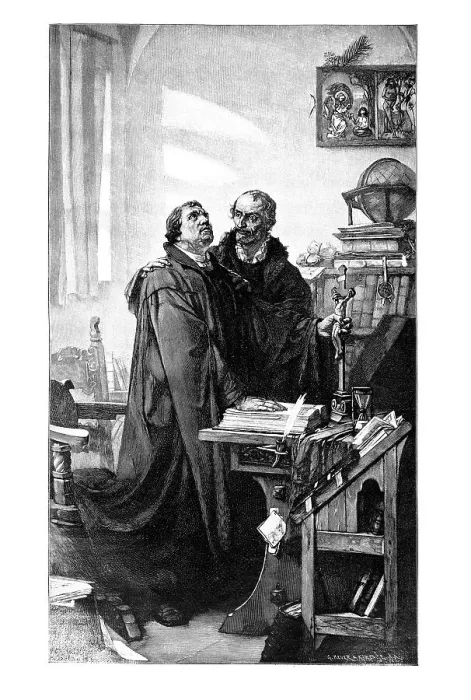 Framed Print : Martin Luther and Philipp Melanchthon Framed Print : Martin Luther and Philipp Melanchthon