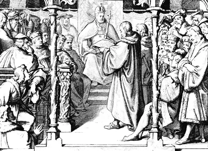 Framed Print : Martin Luther, Presentation of the Augsburg Confession in the Bishop's Seat