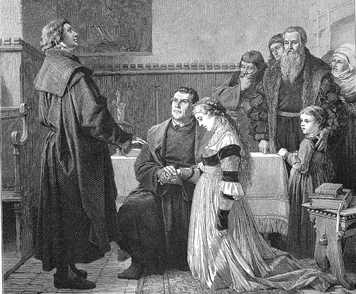 Framed Print : Martin Luther, his wedding. Marriage to Katharina von Bora