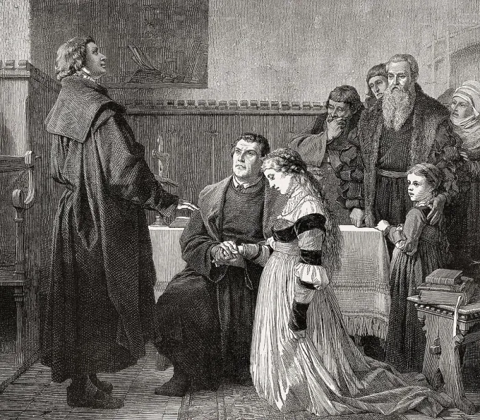 Framed Print : Martin Luther's marriage with Katharina von Bora