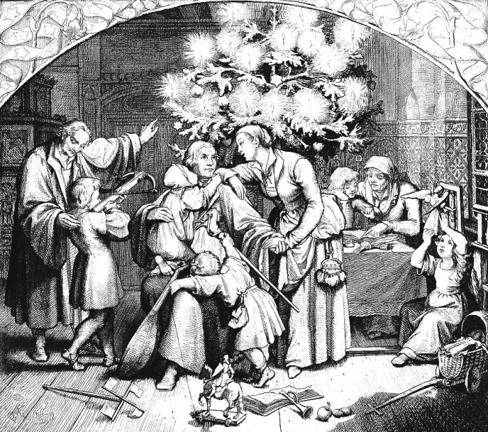 Framed Print : Martin Luther's winter joys with his family Framed Print : Martin Luther's winter joys with his family