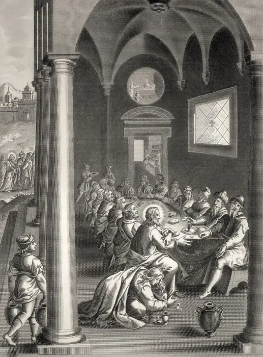 Framed Print : Mary Magdalen anointing Christ's feet